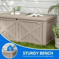 thumbnail image 4 of Dextrus Outdoor Waterproof 120 Gallon Resin Deck Box, Light Brown, 4 of 5