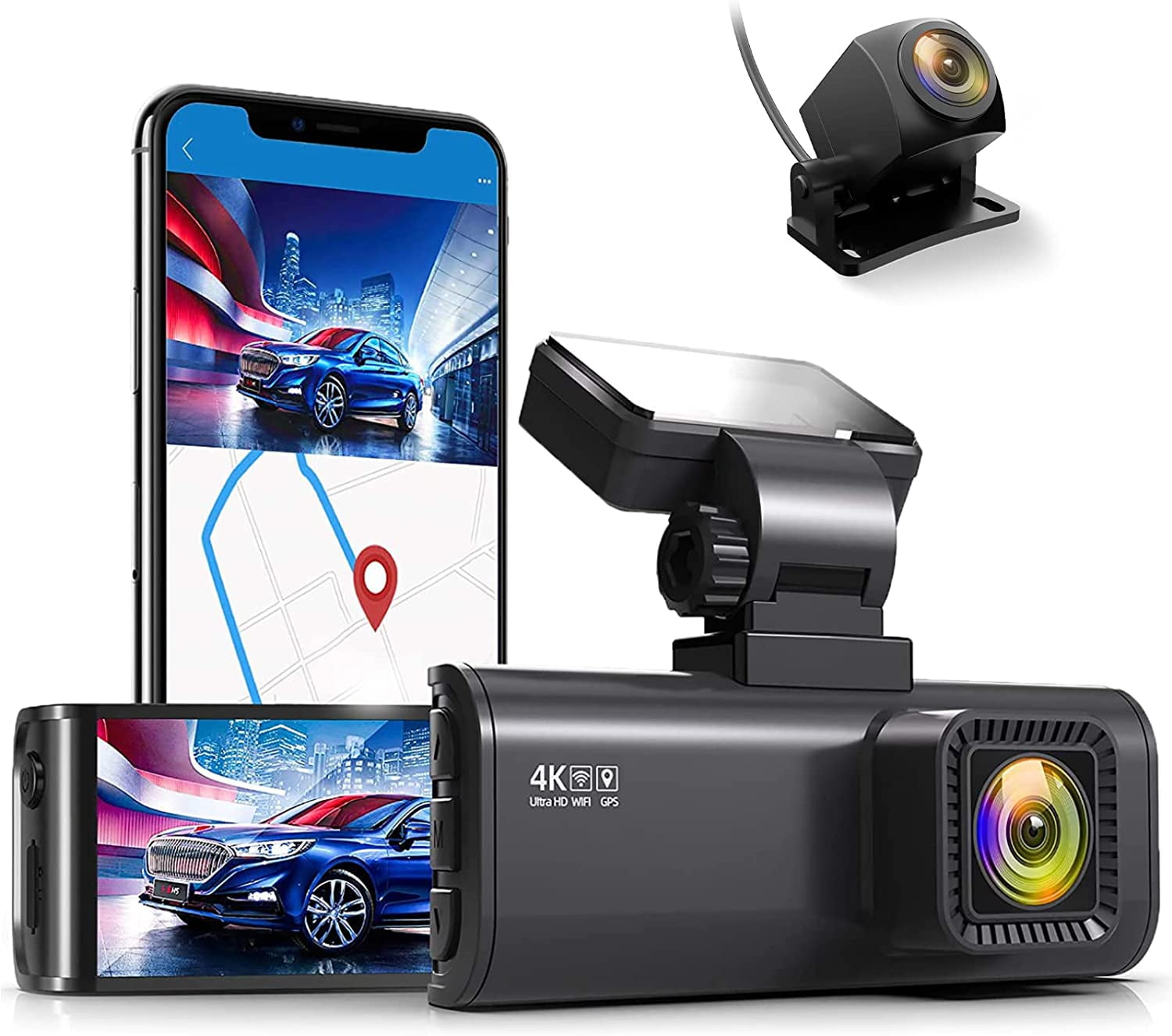 REDTIGER F7N Dash Cam 4K with WiFi GPS Front 4K/2.5K and Rear 1080P Dual Dash for Cars,3.16" Display Dashcam,170° Wide Angle Dashboard Camera Recorder,Parking Monitor,Support 256GB Max - Walmart.com