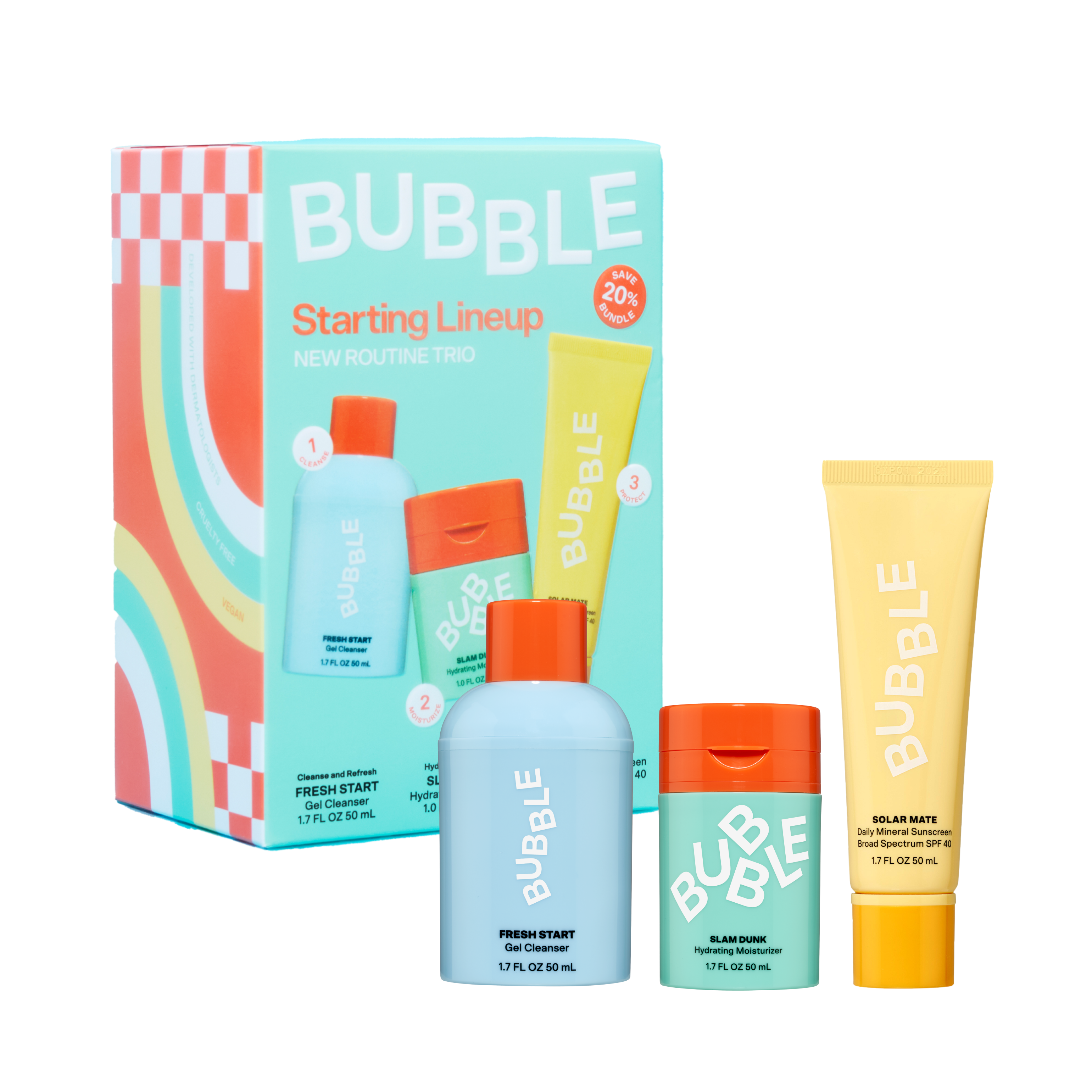 Bubble Skincare Starting Lineup New Routine Lineup, Set of Three