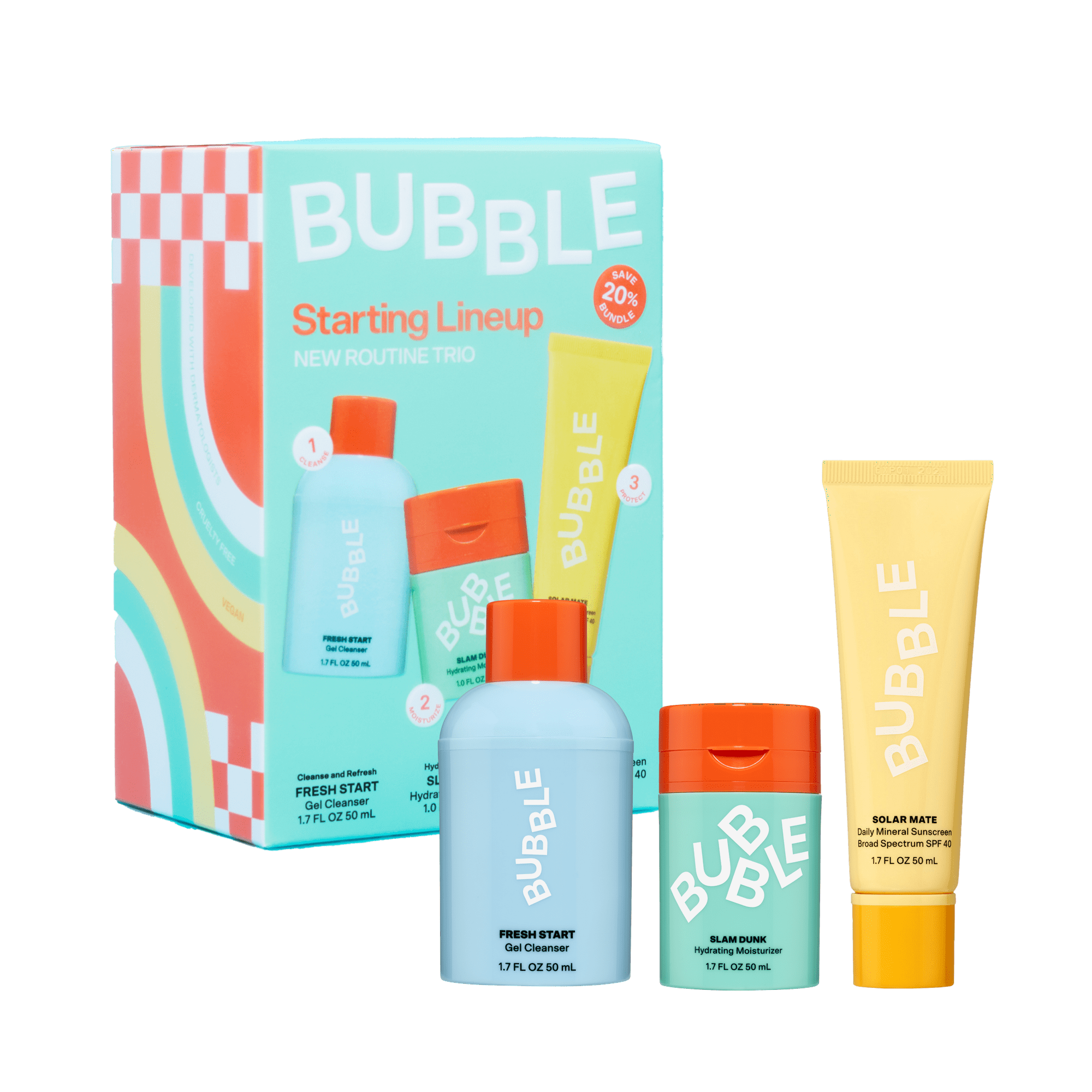 Bubble Skincare Starting Lineup New Routine Lineup, Set of Three