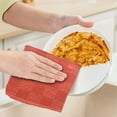 thumbnail image 4 of Cinvoph 6 Pack Cotton Waffle Weave Kitchen Dish Cloths Soft Absorbent Quick Drying Dish Towels Non-Scratch Reusable for Kitchen, Window Glass & Bathroom 13"x13" Orange, 4 of 6