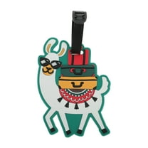 Unique Bargains 1 Pc Alpaca Luggage Tag for Travelling Multicolored Soft Rubber