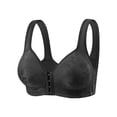 thumbnail image 2 of Lixiuxyad Women's Front Closure Floral Lace Bra Comfortable Support Underwire T Shirt Bralette Soft Wireless Everyday Wear,Bras for Women Black 38, 2 of 6