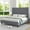 Grey, variant on Amerlife King Size Bed Frame, 61" Corduroy Upholstered Platform Bed with Vertical Stripe Wingback Headboard, Solid Wood Slats, Noise-Free, Beige