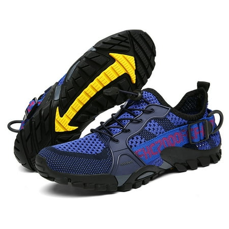 

Men Barefoot Shoes Breathable Mesh Comfortable for Hiking Cycling (43 Dark Blue)