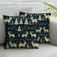 thumbnail image 3 of COMIO Square  Throw Pillow Covers, Ugly Sweater Merry Christmas Happy New Year Green Square Pillowslip, Short Plush Cushion Covers for Home Sofa Couch Living Room, 3 of 5