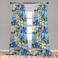 thumbnail image 2 of Exotics Window Curtains, Simple Design Modern Hydrangea and Hibiscus Pattern with Birds Print, Lightweight Decor 2-Panel Set with Rod Pocket, Pair of - 28"x84", Cobalt Blue Peacock Green, by Ambesonne, 2 of 3