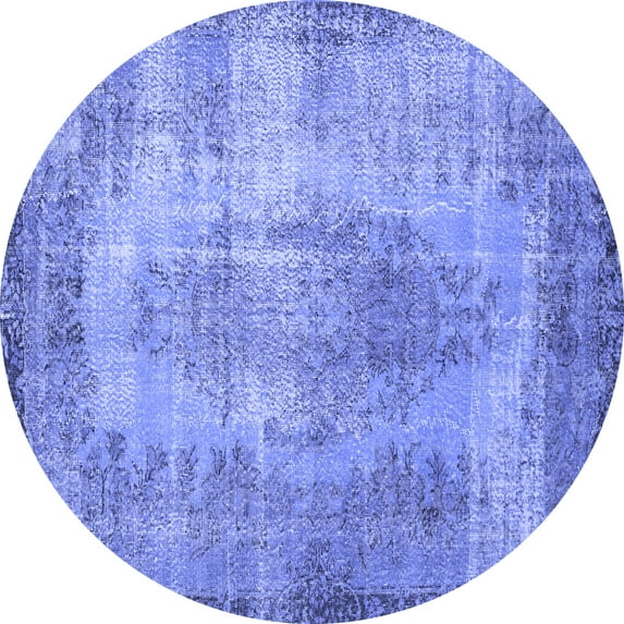 Ahgly Company Indoor Round Persian Blue Bohemian Area Rugs, 7' Round