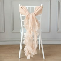 BalsaCircle Curly Chiffon Chair Sashes Bows Hanging Ties Wedding Party Event Unique