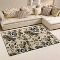 thumbnail image 2 of Coolnut Lightweight Soft Area Rugs 31x20 Inch, Skulls with Flowers Leaves Floor Mat Doormat for for Rooms Entrance Hardwood Floor Living Room 2'7" x 1'8"） Nursery Rugs, 2 of 6
