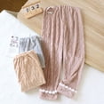 thumbnail image 2 of Plush Soft Maternity Pajama Pants for Women Comfy Adjustable Waist Winter Fuzzy Pjs Bottom Warm Fleece Pregnancy Sleepwear, 2 of 9