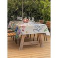 thumbnail image 2 of Outdoor Tablecloth with Umbrella Hole and Zipper, Spring Easter Rectangle Table Cloth 52x70 Inch Waterproof Tablecloth, Pink Tulip Flowers Bunny Floral Rustic Picnic Table Cover for Patio Camping, 2 of 7