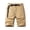 Khaki, variant on Men's Cargo Bermuda Shorts Casual Cotton Pockets Shorts Pants Outdoor Fishing Utility Work Short with Belt