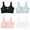 Black 1PCS & White 1PCS & Blue 1PCS & Pink 1PCS, variant on LUOGENLI 2 PCS Teen Girls' Sports Bra Racerback Straps & Soft Elastic Waistband for 10 to 16 Years Girls Bras No Underwire Plus Size L