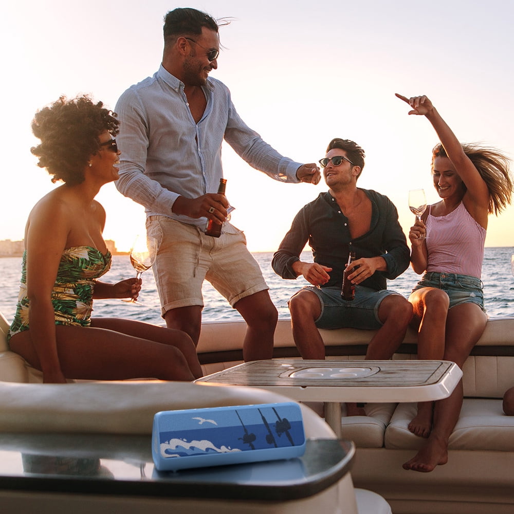 OontZ Angle 3 Pro Boat Waterproof Portable Bluetooth Speaker, H2O Blue