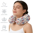 thumbnail image 3 of Neck Pillow Independence Day Stars Stripes Bow Travel Pillow Memory Foam U Shaped Pillows, Bowknot on Beige Linen Travel Neck Pillows for Airplane Car Office Home Sleeping Rest, 3 of 9