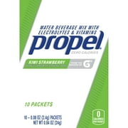 Propel Powder Drink Mix with Electrolytes, Vitamins and No Sugar, Kiwi Strawberry, 0.08 oz, 10 Packets