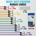 thumbnail image 5 of Premium Bungee Cords Heavy Duty - 20 Pcs Bungee Cords with Hooks in a Storage Jar Includes 10", 18", 24", 30", 36", 48" Bungie Cord Bundle, 5 of 6
