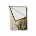 thumbnail image 2 of Occult Forest Soft Flannel Fleece Throw Blanket, Misty Spot Deep down in the Woodlands Sunbeams, Cozy Plush for Indoor and Outdoor Use, 70" x 90", Pale Yellow Black, by Ambesonne, 2 of 6