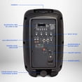 thumbnail image 2 of LyxPro 8'' Active PA Batterie Rechargeable Haut-Parleur, Bluetooth, MP3, USB - Noir, 2 of 7