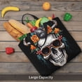 thumbnail image 5 of Picia Flower Horn Skull A for Tote Bag for Women with Zipper, Gym Tote with Compartments, Laptop Work Tote Nurse Dance Yoga Bag for Sport, Travel, 5 of 7
