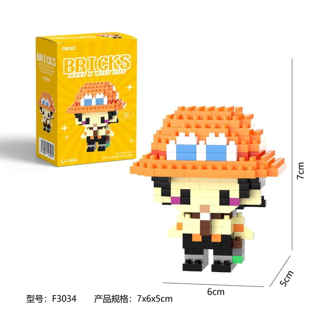 Anime Pirate Crew Character Building Blocks Set, Luffy Zoro Nami Usopp Style Action Figure Models, DIY Assembled Educational Collectible Toy Birthday Gift for Kids