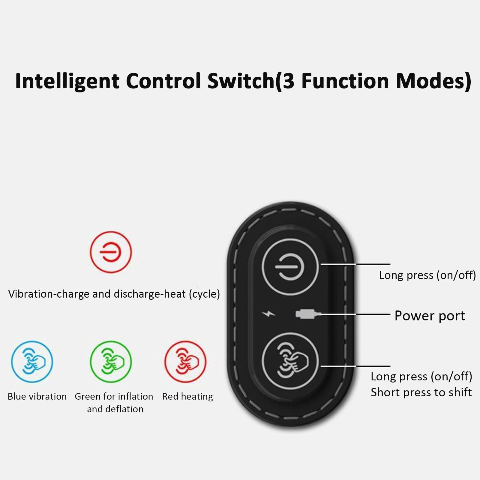 3 in 1 Lumbar Massage Cushion Heated Vibrating Back Massager Neck Shoulder Massage Pillow for Office Workers Ergonomic Massage Pad Back Pain Relief Pad 23.22x3.14 Inch (1Pcs)