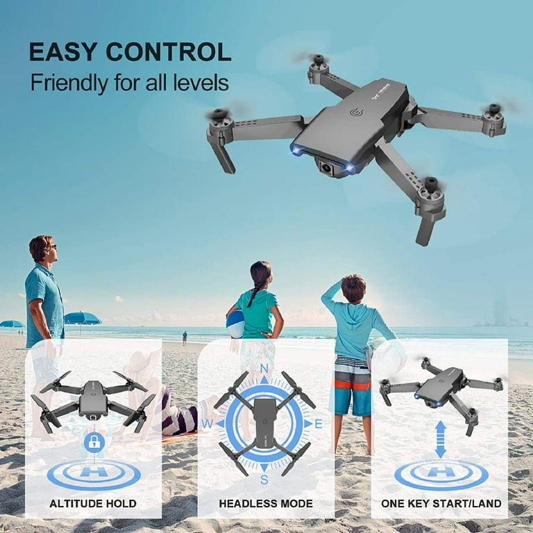 NEHEME NH525 Foldable Drones with 720P HD Camera for Adults, RC Quadcopter  WiFi FPV Live Video, Altitude Hold, Headless Mode, One Key Take Off for  Kids or Beginners with 2 Batteries 
