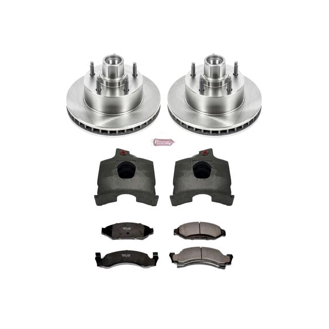 PowerStop Front Stock Replacement Brake Pad and Rotor Kit with Calipers Fits: FORD Select Models KCOE1766