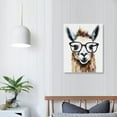 thumbnail image 3 of JEUXUS Black and White Alpaca Canvas Prints Wall Art Funny Animals Wearing Glasses Pictures Cute Alpaca Portrait Wall Decor for Living Room Bedroom Bathroom12"x16", 3 of 4
