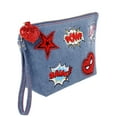 thumbnail image 6 of Marvel SpiderMan Denim Patch Cosmetic Pouch with Comic Pop Embellishments, 6 of 7
