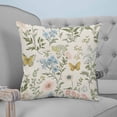 thumbnail image 4 of 24x24 Pillow Covers Set of 2, Wildflowers Throw Pillow Covers Decorative Couch Cushion Case, Spring Flowers Plants Farmhouse Pastoral Microfiber Square Pillowcases for Bedroom Car Living Room, 4 of 7