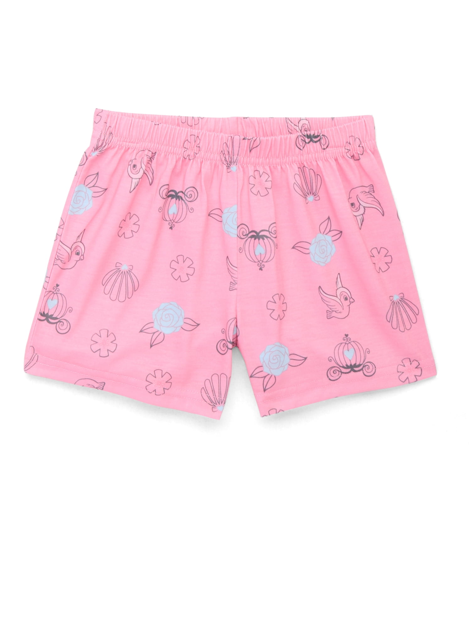 Disney Princess Girls Top and Shorts Pajama Set, 2-Piece, Sizes 4-12