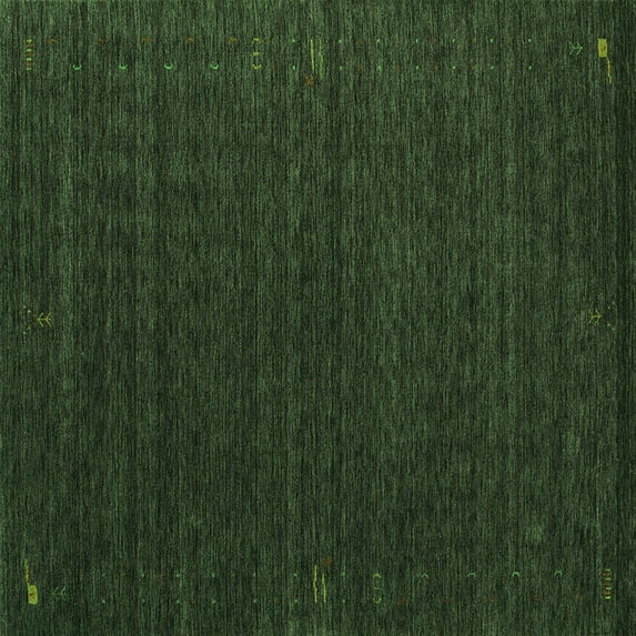 Ahgly Company Indoor Square Abstract Green Contemporary Area Rugs, 8' Square