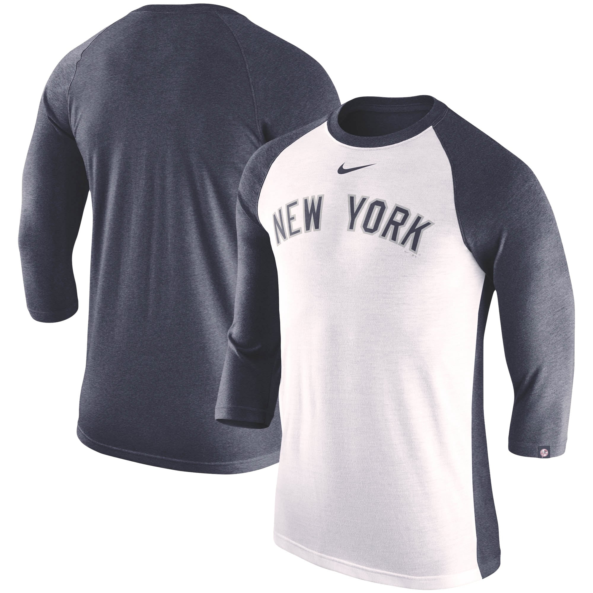 معلومات عن جيني Men's Nike White New York Yankees 3/4-Sleeve Raglan T-Shirt ... معلومات عن جيني