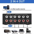thumbnail image 2 of 4 Way Bi-Directional RCA Stereo Audio Switch 2 in 4 Out or 4 in 2 Out L/R Jack Sound Channel RCA Aud, 2 of 5