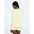 thumbnail image 4 of Joyspun Women's French Terry Long Sleeve Top and Shorts Lounge Set, 2-Piece, Sizes XS-3X, 4 of 6