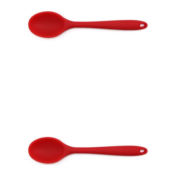 Matsuzay Utensilios de cuchara de silicona Vajilla profesional universal para el hogar Cuchara de sopa multicolor flexible Comedor Restaurante Rojo 2piezas