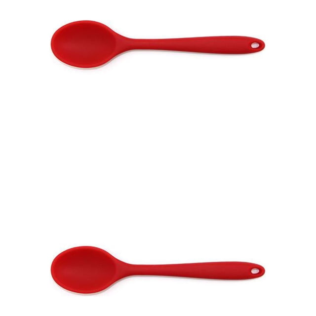 Matsuzay Utensilios de cuchara de silicona Vajilla profesional universal para el hogar Cuchara de sopa multicolor flexible Comedor Restaurante Rojo 2piezas