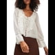 thumbnail image 2 of Blusa Holgada de Larga con Lazo Frontal para Mujer, con Ribete de Encaje y Botones, Cuello Cuadrado, Ropa para Salir, Estilo Y2K. M, 2 of 9