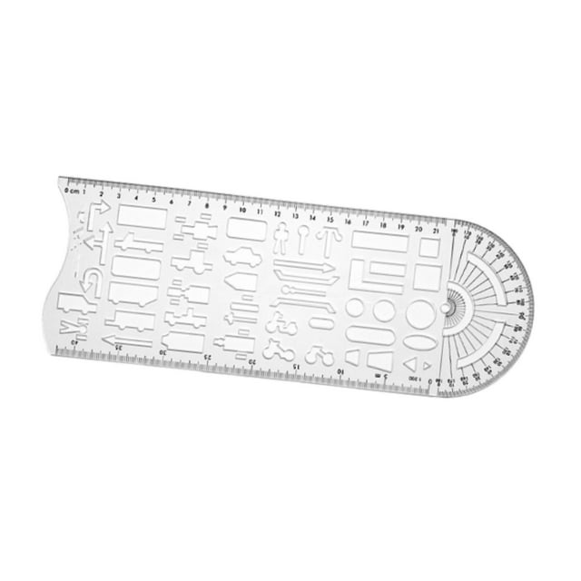 Guardoinrt Règle de Dessin pour Accident de Circulation Projet Pratique Modèle de Dessin Enquête Blanc 28 cm