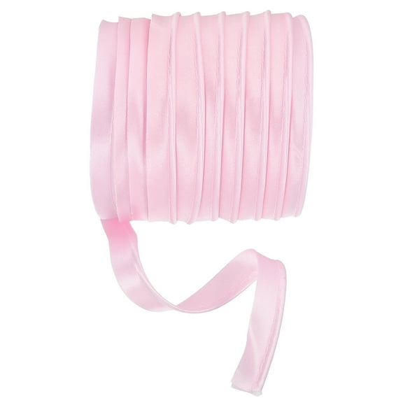 Uxcell Maxi Piping Bias Tape, Piping Trim with Cord Satin Binding Lip Cord for Sewing Garment Webbing Trimming Crafts Pink