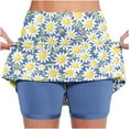 thumbnail image 2 of QATAINLAV Plus Size Skorts for Women Elastic Tummy Control Yoga Pant Skirts High Waisted Athletic Tennis Golf Skirts with Shorts Floral Print Biker Shorts Yellow 4XL, 2 of 3
