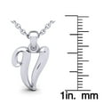 thumbnail image 5 of SuperJeweler V Initial Necklace In Heavy 14 Karat White Gold With Free 18 Inch Cable Chain, For Women, 5 of 6