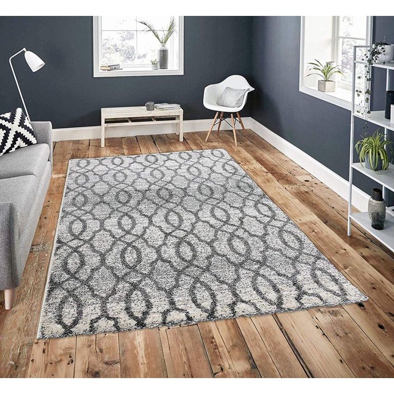 Pyramid Decor Area Rugs for Clearance Navy Modern Geometric Design