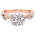 thumbnail image 3 of IGI Certified 3 Carat Round Shape Lab Grown Diamond Engagement Ring | 14K Rose Gold | Harlow Twisted Shank Diamond Ring| FG-VS1-VS2 Quality Friendly Diamonds, 3 of 5