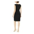 thumbnail image 2 of Jessica Howard Womens Petites Draped Short Party Dress Black 6P, 2 of 3