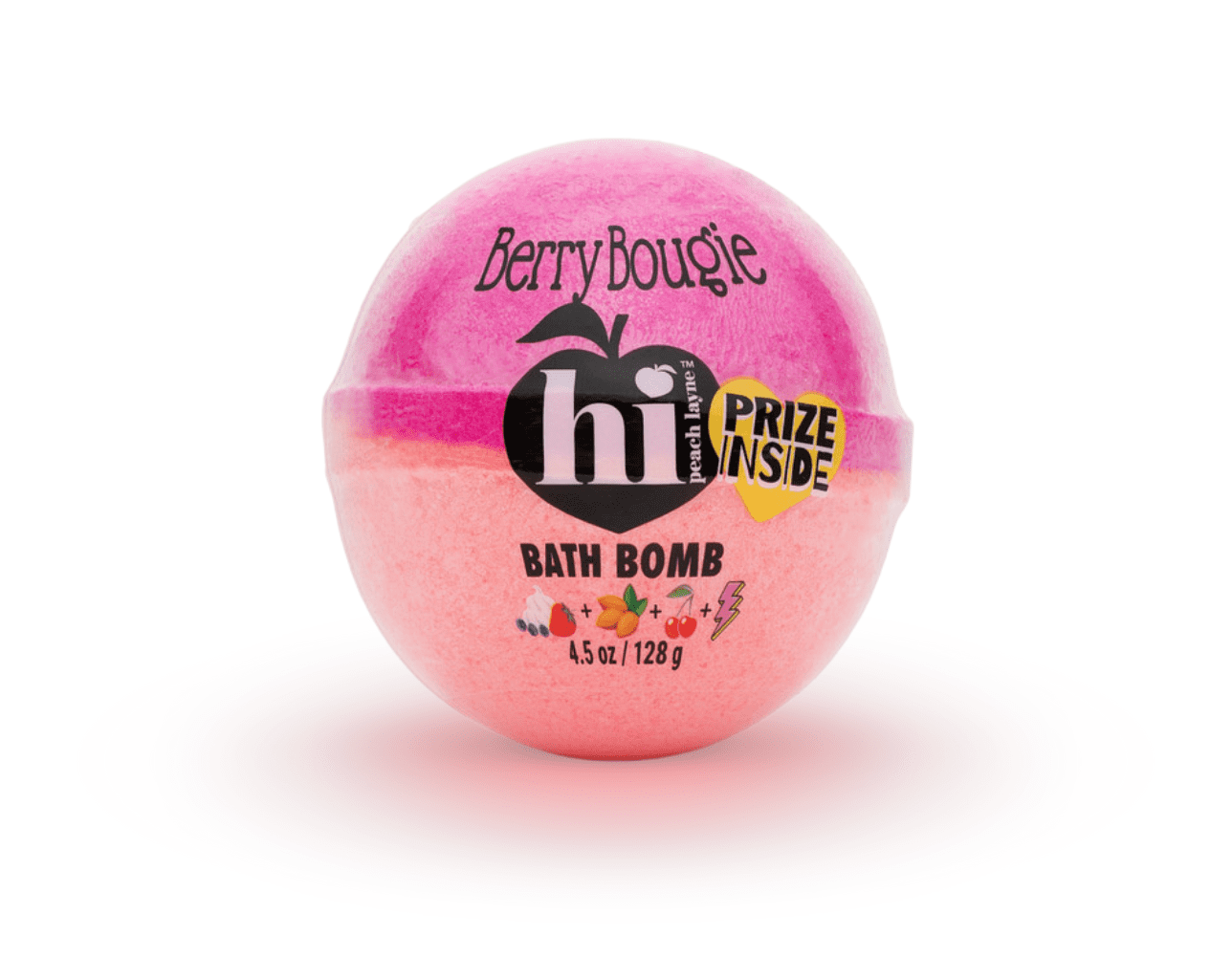 Hi Peach Layne Berry Bougie Hot Pink and Peach Bath Bomb with