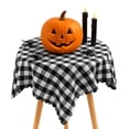 thumbnail image 1 of Buffalo Plaid Tablecloth 35 х 35" - Black and White Checkered Tablecloth Style, Machine Washable Polyester, Waterproof, Easy to Care, Durable Small Table Cloth for Indoor & Outdoor Dining Table Use, 1 of 6