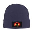 thumbnail image 2 of XMXT Winter Casual Beanie Hats for Men Women, Sunset Sasquatch Silhouette Unisex Adult Cap Warm Daily Knit Hat Skull Caps, Navy Blue, 2 of 9